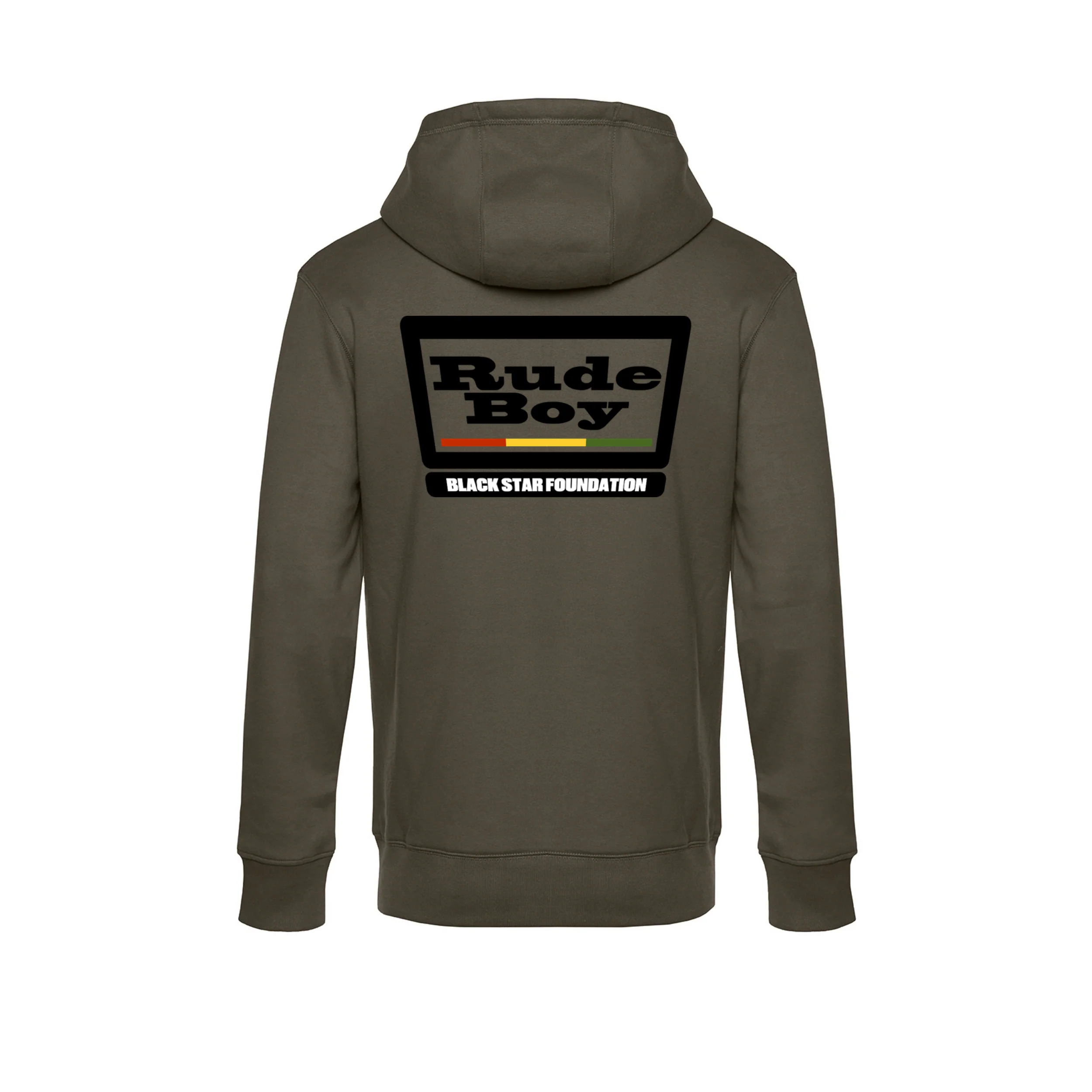 Black Star Foundation | Rude Boy Zipped Hoodie Khaki - Image 2