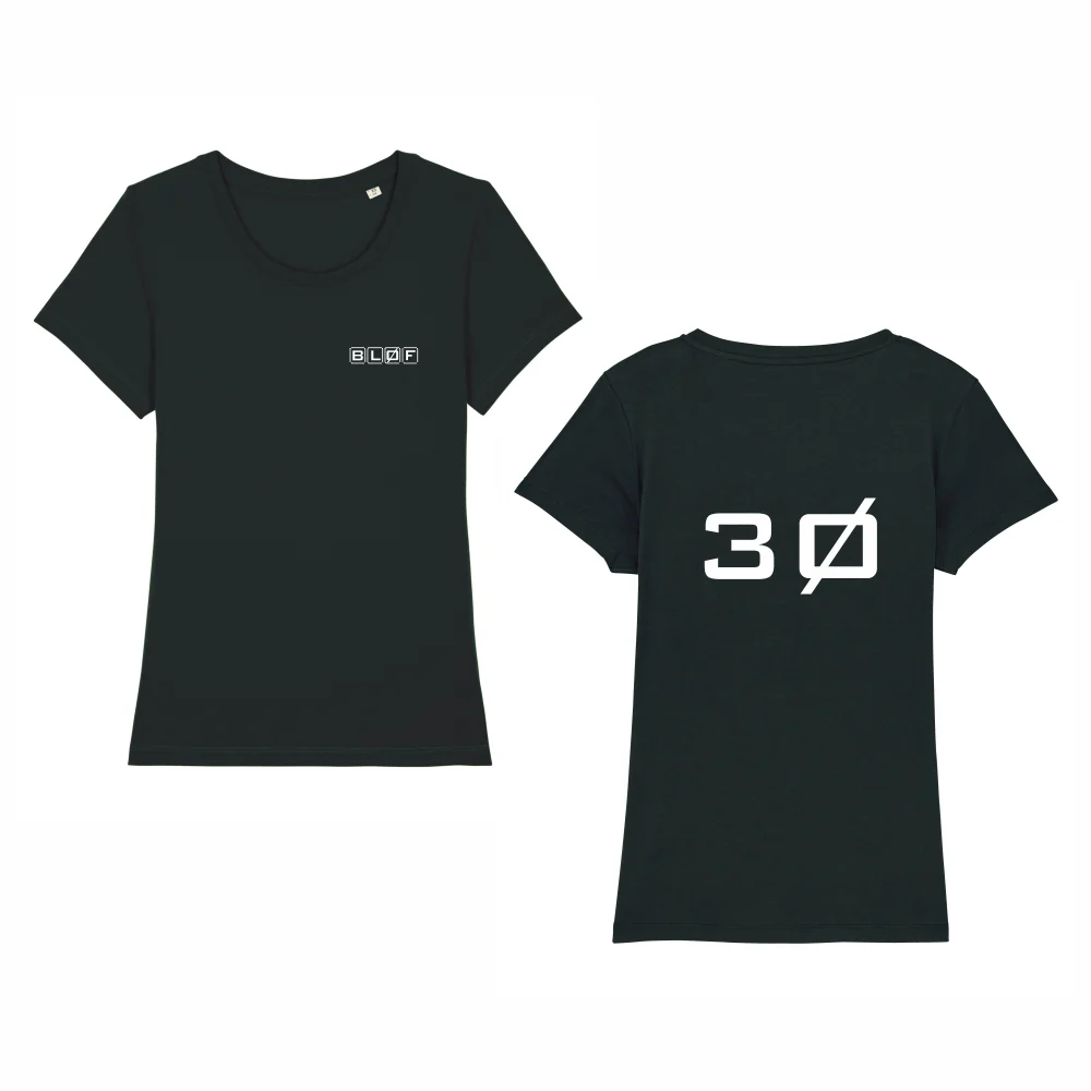 T-shirt Dames Zwart "30 Jaar"
