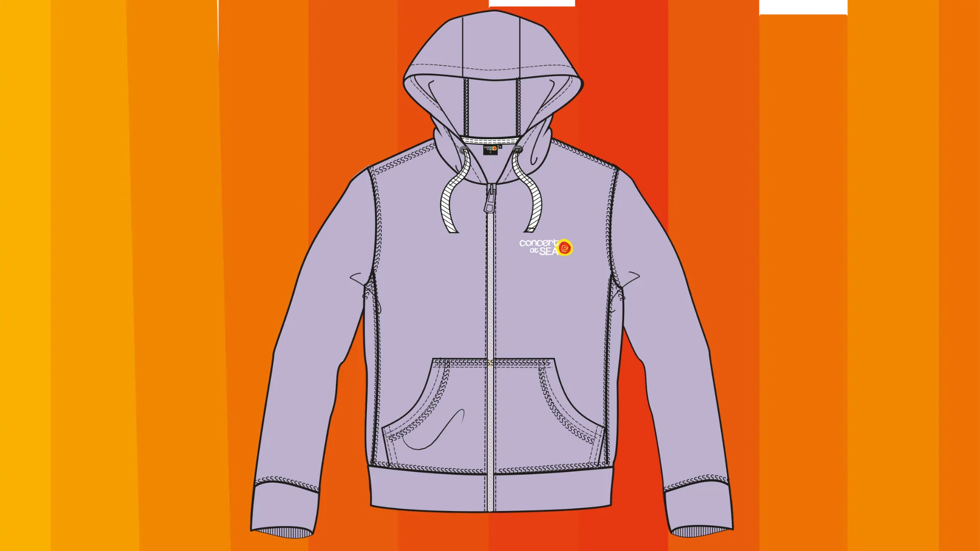 CAS | Dames Zipped Hoodie Pastel Lilac