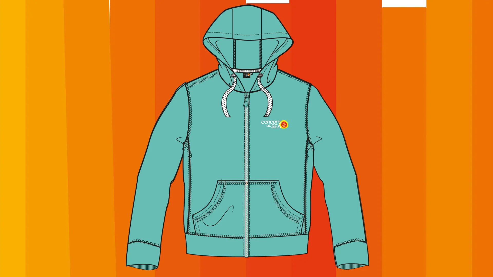 CAS | Dames Zipped Hoodie Pool Blue