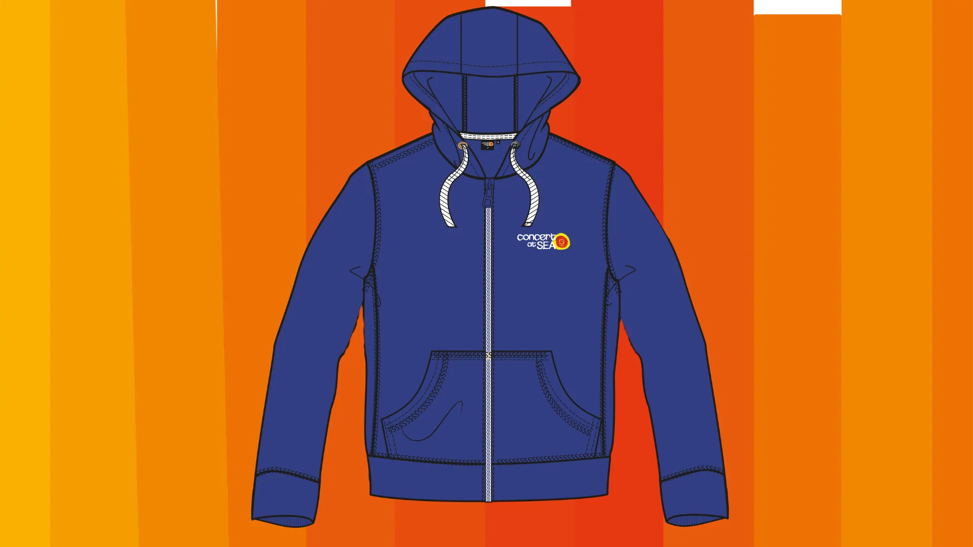 CAS | Heren Zipped Hoodie Bluing