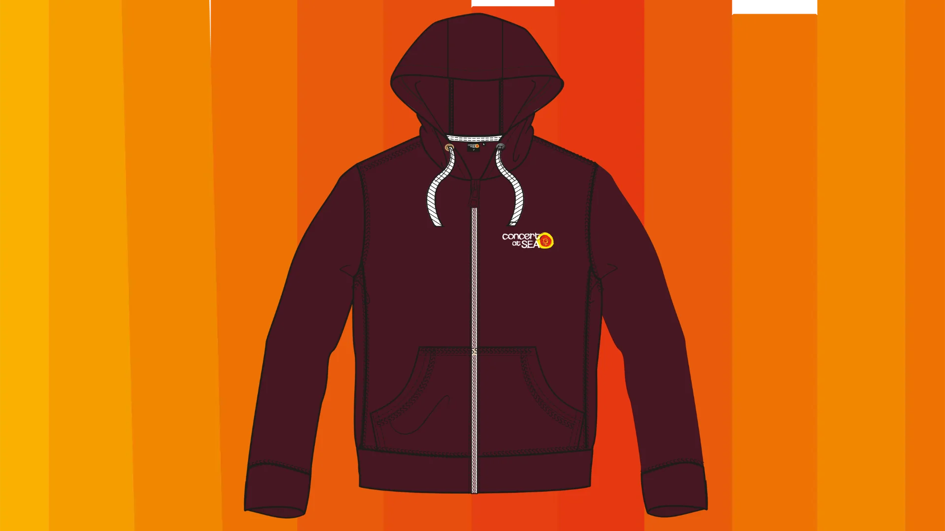 CAS | Heren Zipped Hoodie Dark Cherry