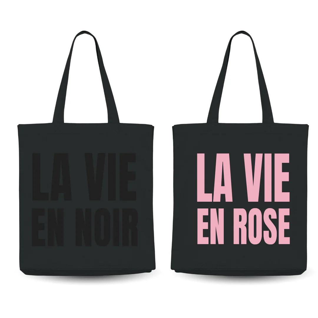 Claude | Tote bag "La Vie En Noir / La Vie En Rose"