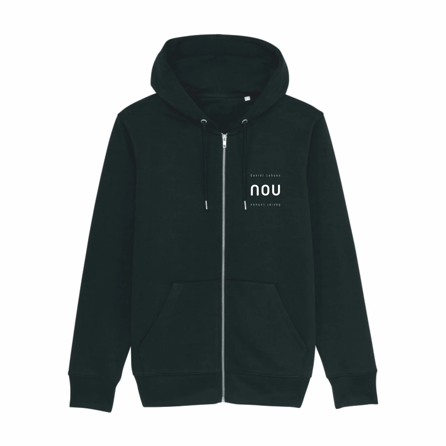 Daniël Lohues | Zipped Hoodie Zwart "nou"
