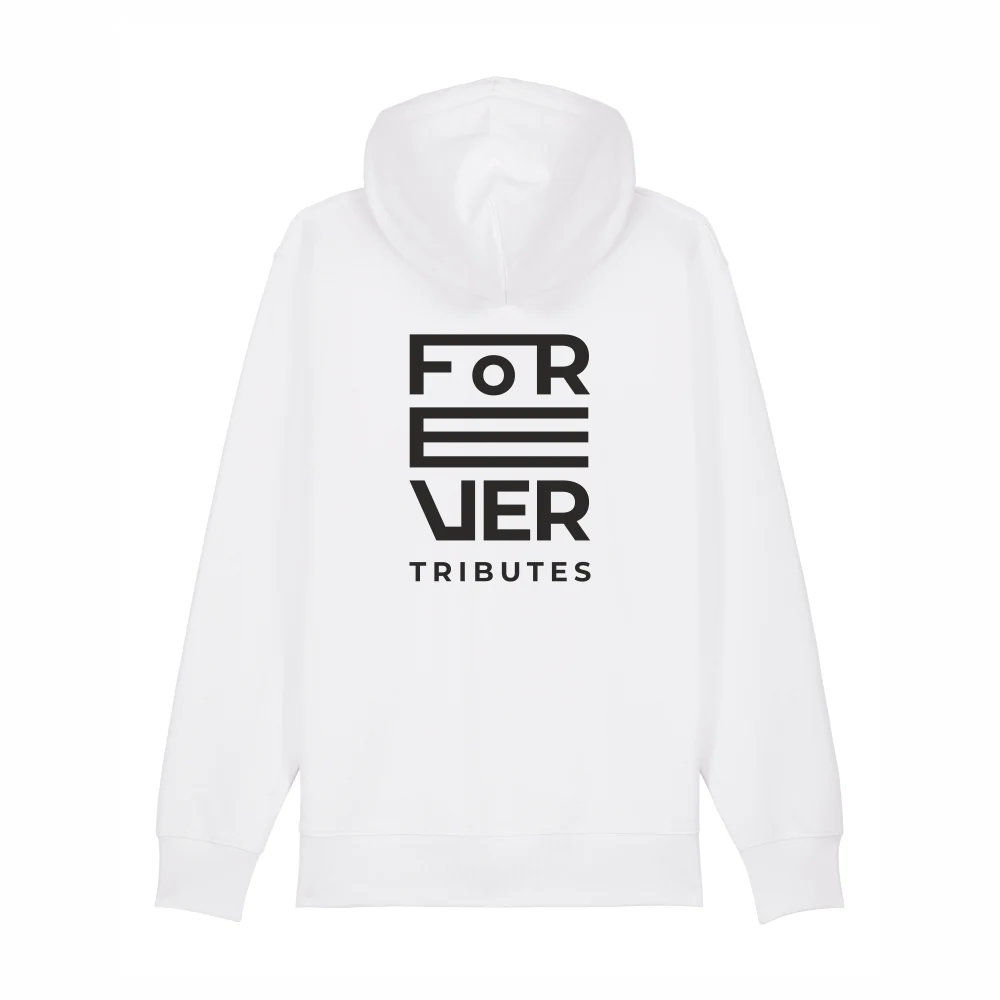 Forever Tributes | Logo Zipped Hoodie Wit - Image 3