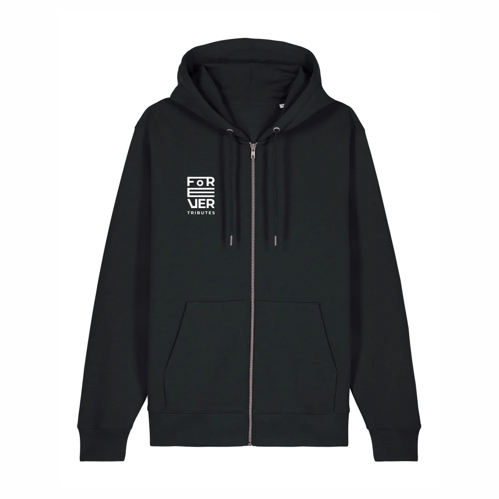 Forever Tributes | Logo Zipped Hoodie Zwart - Image 3