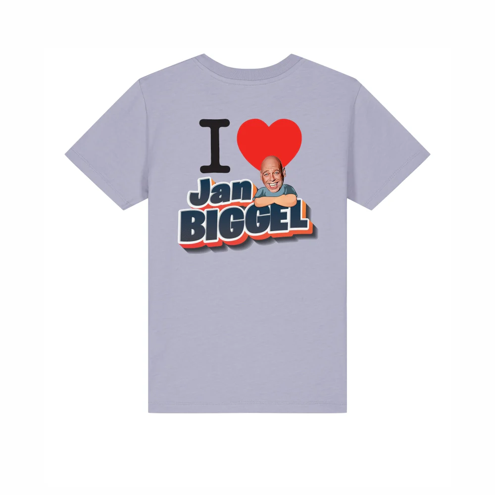 Jan Biggel | I Love Jan Biggel T-Shirt Kids Paars - Image 3