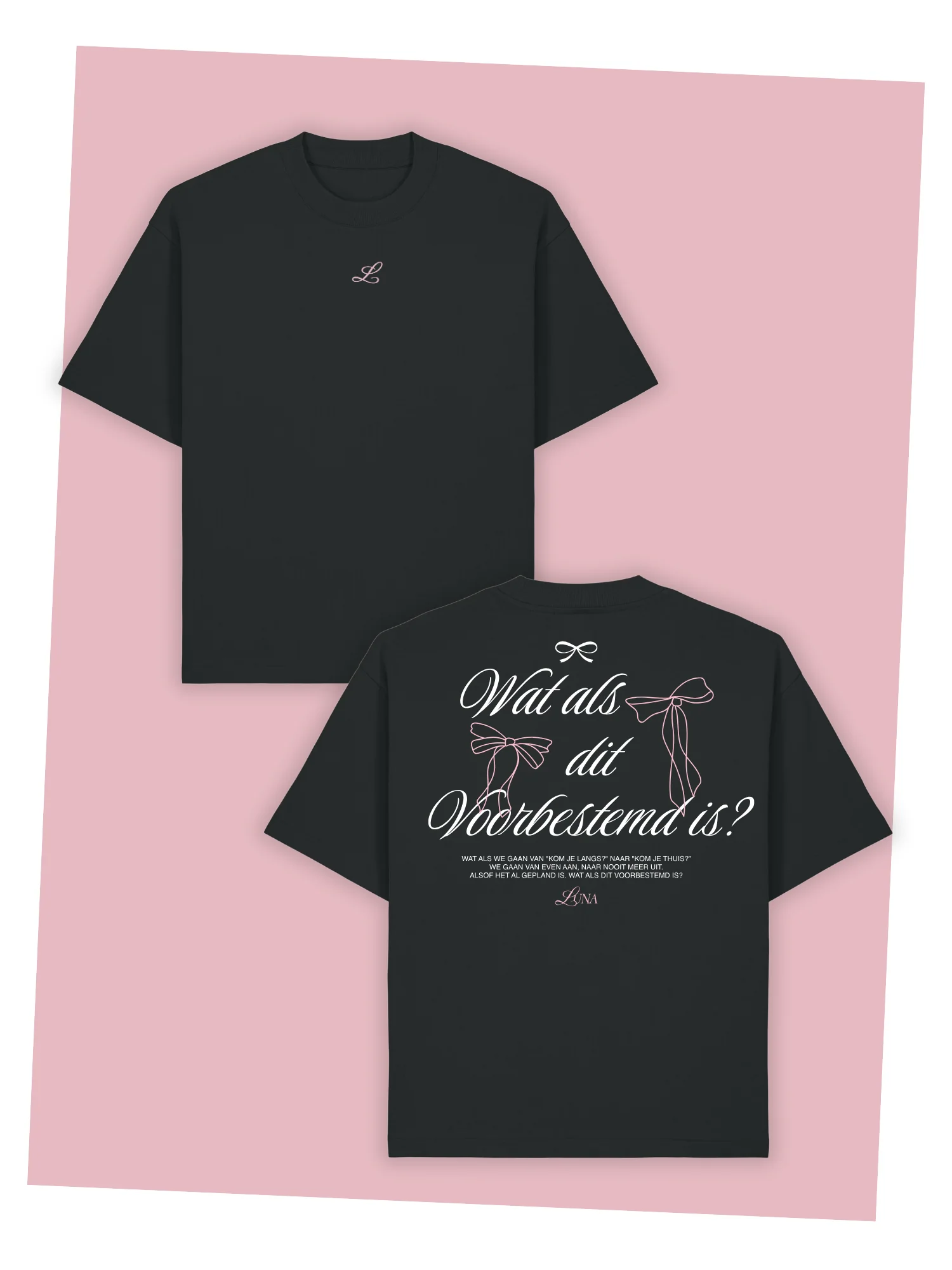 LUNA | "Voorbestemd" T-Shirt Zwart