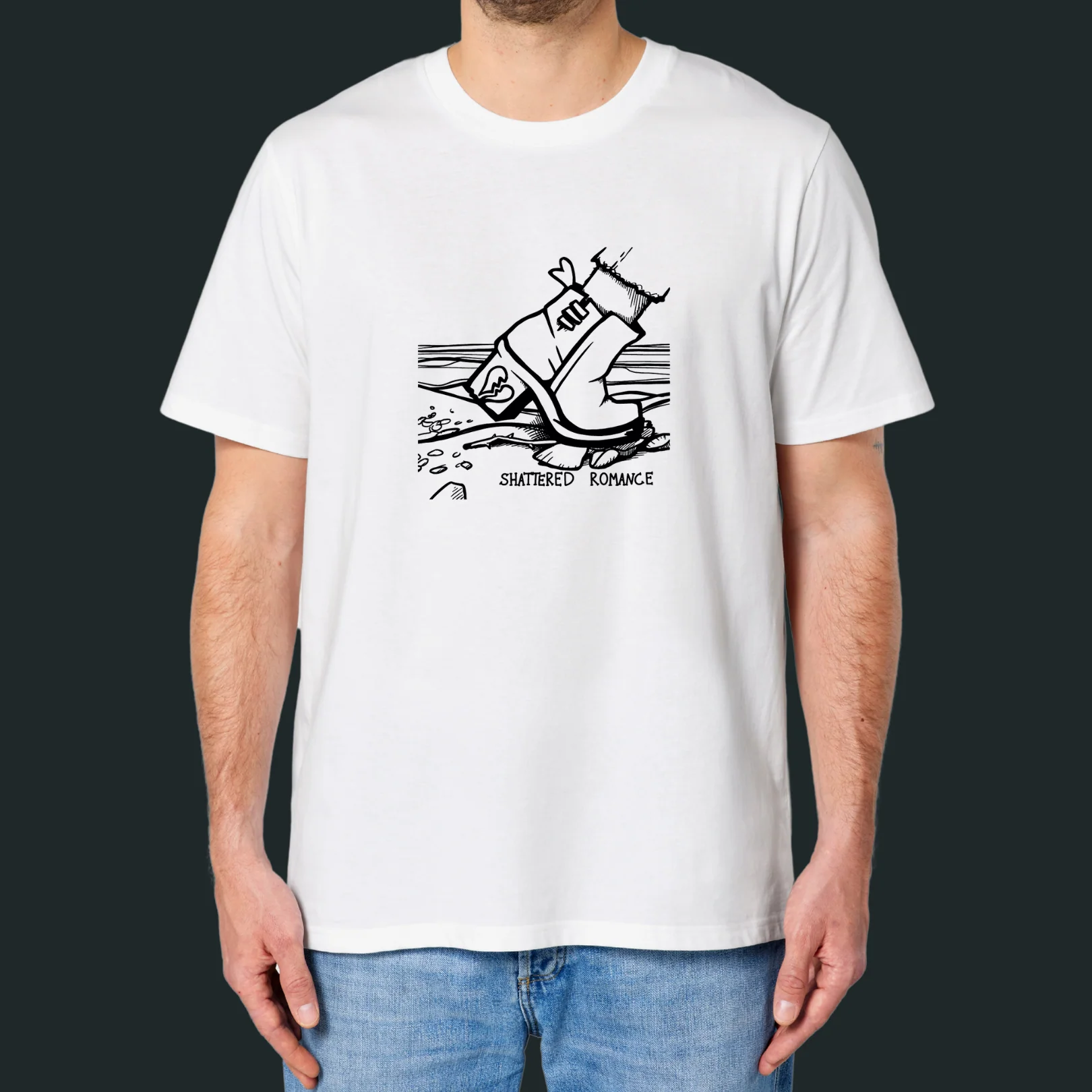 Mister E & The Mysteries | T-shirt "Shattered Romance" Wit