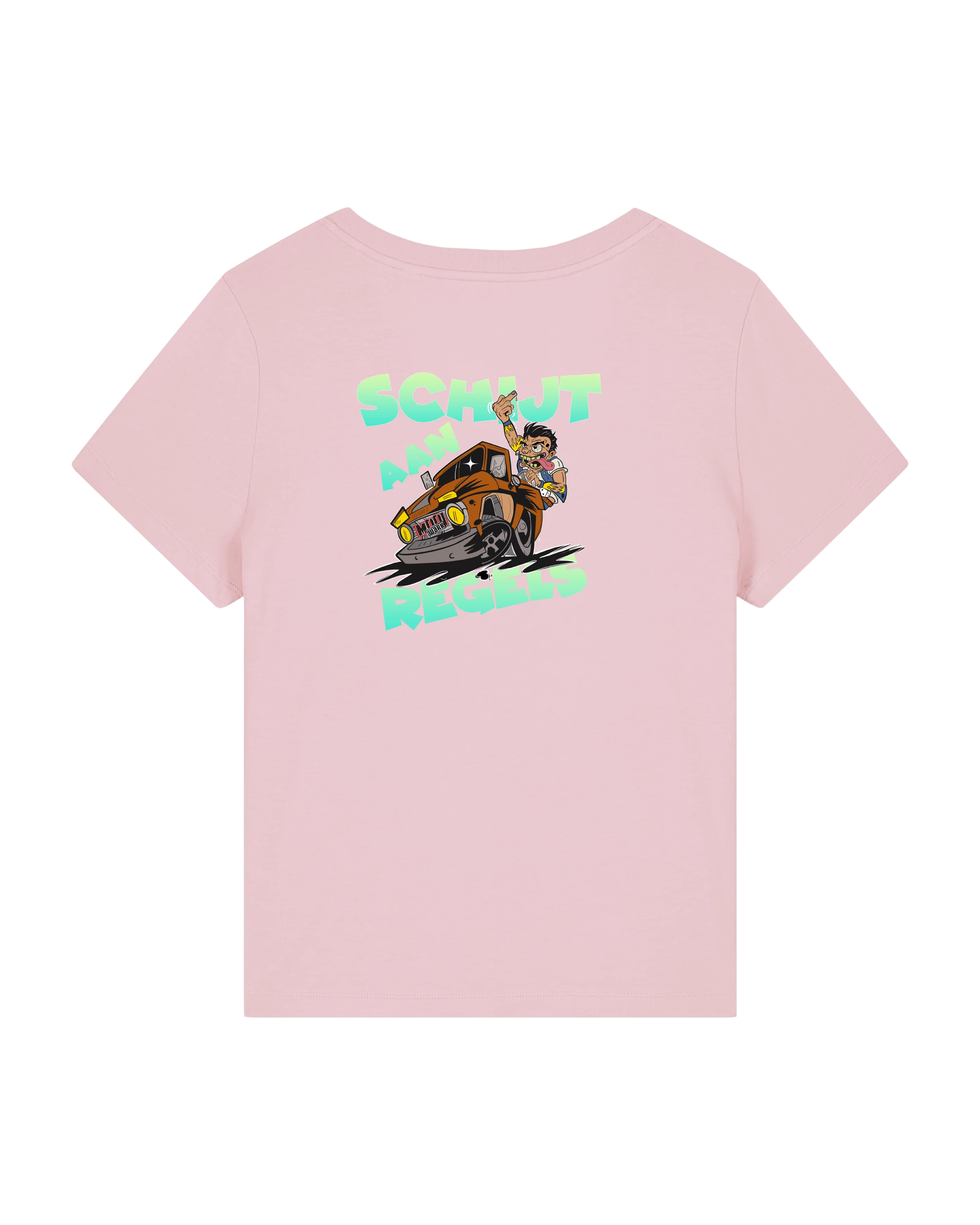 Mooi Wark | Dames T-shirt Schijt aan regels roze - Image 3
