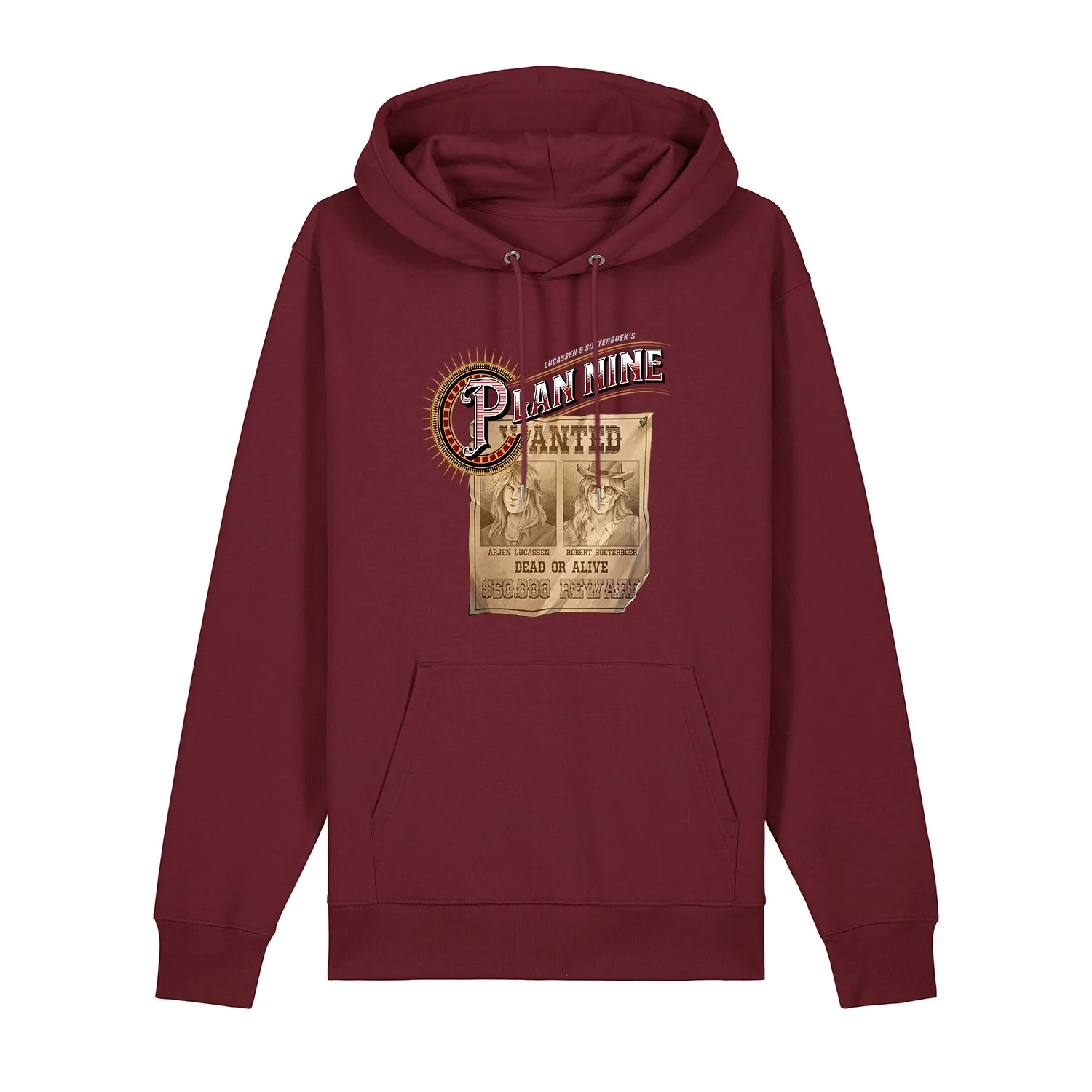 Plan Nine | Wanted Hoodie Burgundy