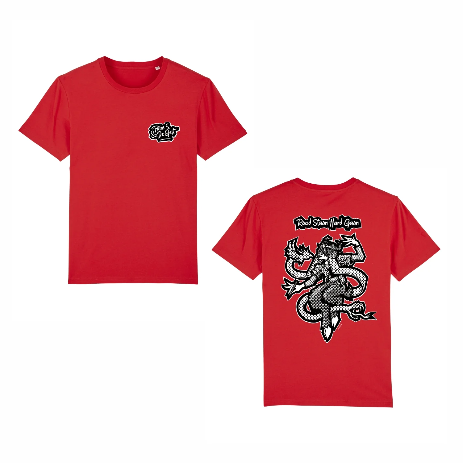 Prins S & De Geit | Rood Staan Hard Gaan T-shirt Rood