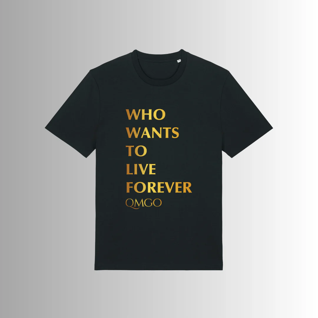 Queen Must Go On | T-shirt Zwart "Who Wants To Live Forever "
