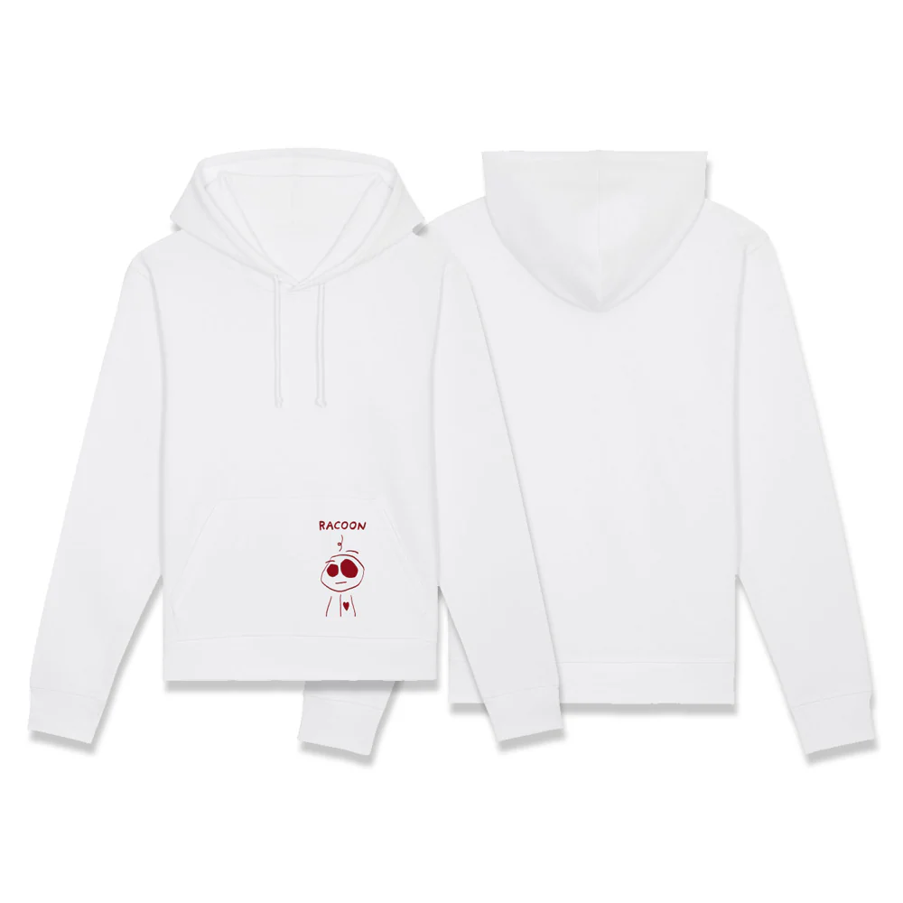 Racoon | Album Cover Rood - Hoodie Wit