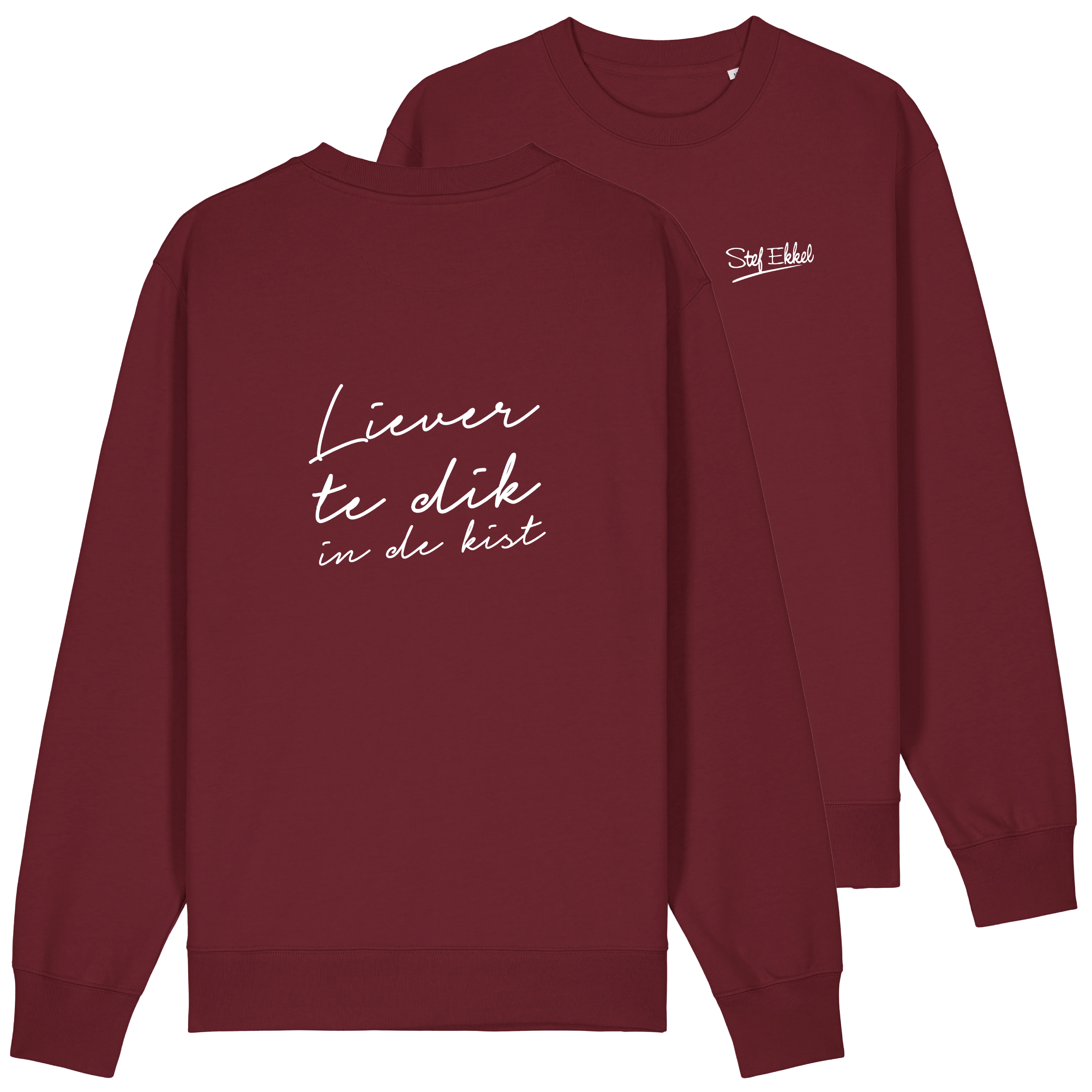 Stef Ekkel | Sweater Liever Te Dik burgundy