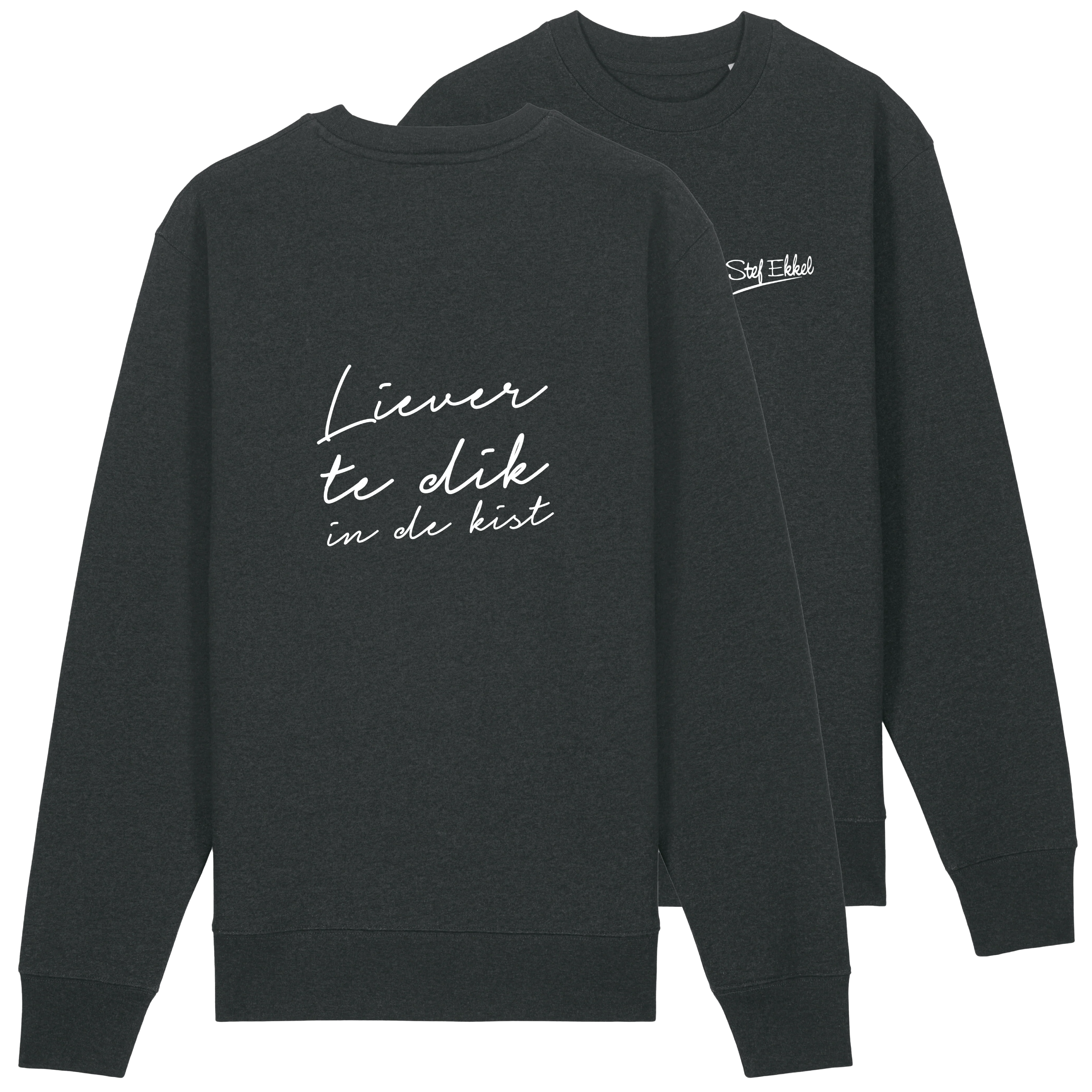 Stef Ekkel | Sweater Liever Te Dik heather grey